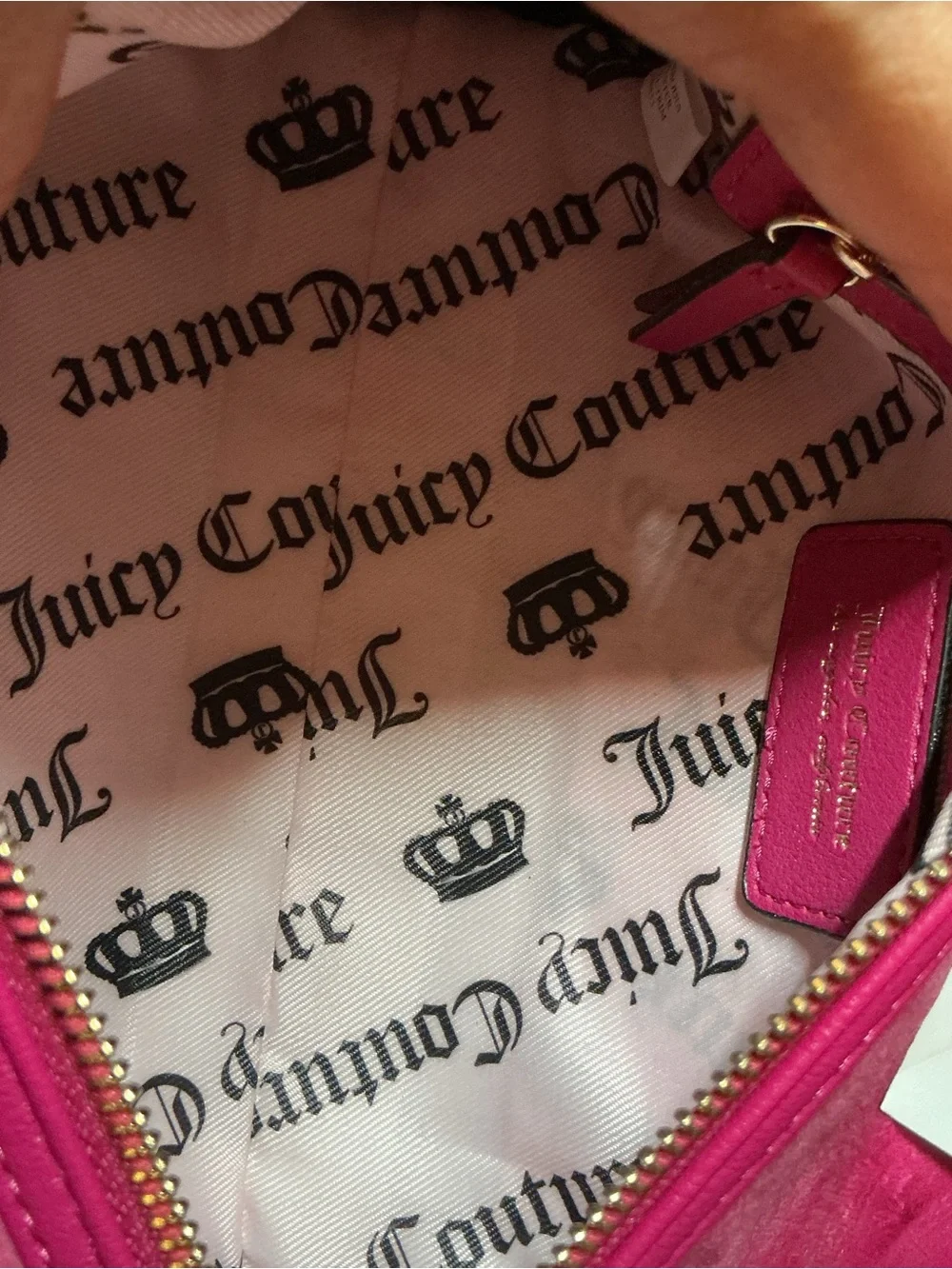 Juicy Couture Queen Shoulder Bag w/Accessory Pouch - Raspberry Tart